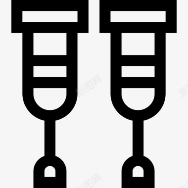 医院大楼图标拐杖57号医院直线型图标图标