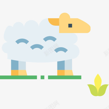 绵羊犬绵羊复活节58平坦图标图标