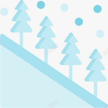 丘陵丘陵冬季旅行9平坦图标图标