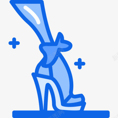 高跟鞋时尚5蓝色图标图标