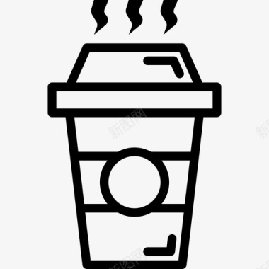热咖啡街头食品3直系图标图标