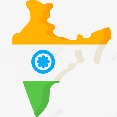 印度印度共和国日平淡图标图标