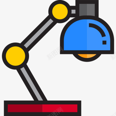 舞台灯具矢量灯具办公室供应商4线颜色图标图标