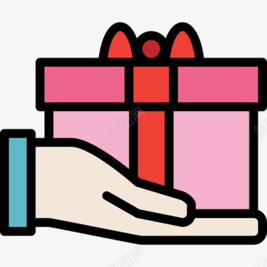 直播间礼物icon礼物礼物21线性颜色图标图标