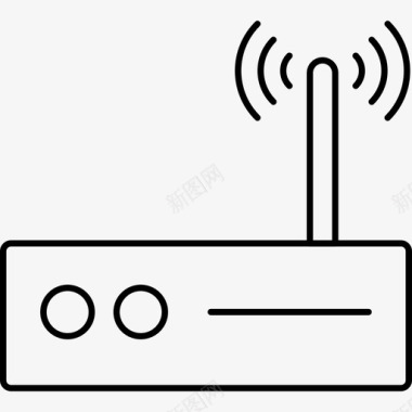 无线头戴式路由器天线调制解调器图标图标