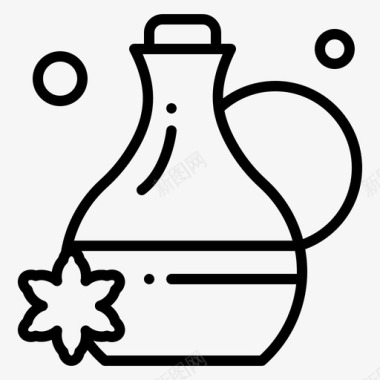 花卉水壶水疗图标图标