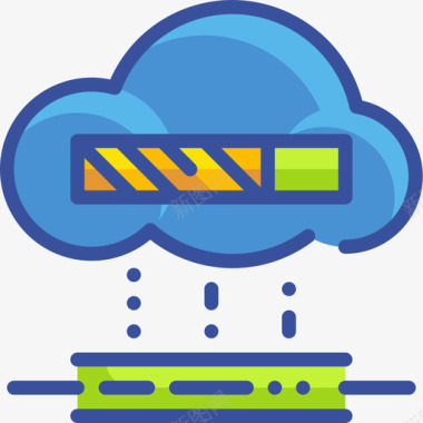 企业标识设计加载云技术15线颜色图标图标