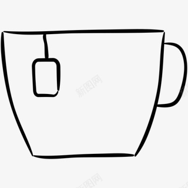 注入茶杯子饮料手绘图标图标