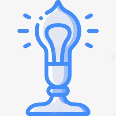 灯泡发明5蓝色图标图标