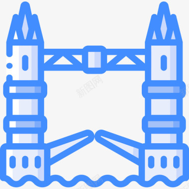 伦敦桥英国3蓝色图标图标