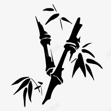 竹子四种优雅的植物韩国图标图标