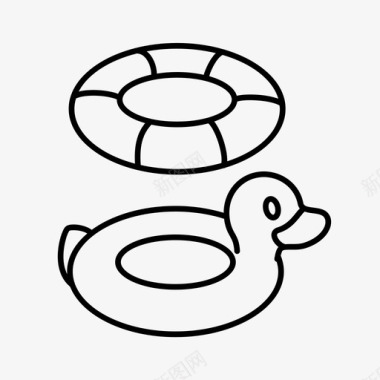 毛绒玩具鸭子救生圈漂浮物鸭子救生圈图标图标