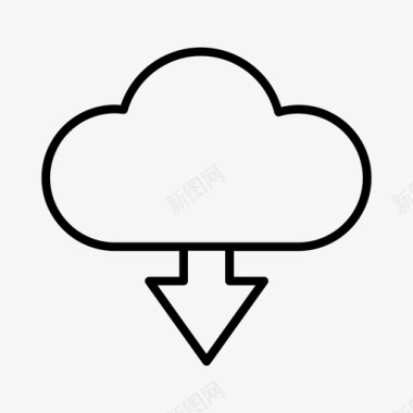 云存储云下降保存图标图标