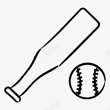 棒球运动手绘图标图标