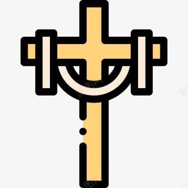 十字架十字架复活节第9天线形颜色图标图标