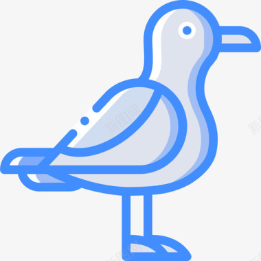 海鸥海洋生物蓝色图标图标