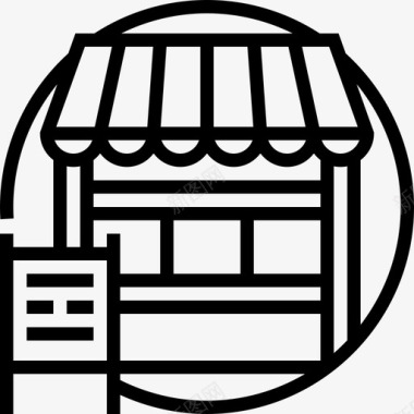 公共汽车素材公共汽车站城市元素7直线图标图标