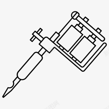 古老电视机纹身机艺术绘画图标图标