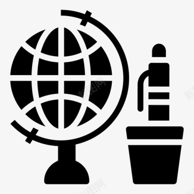 全球教育全球学习办公桌配件图标图标