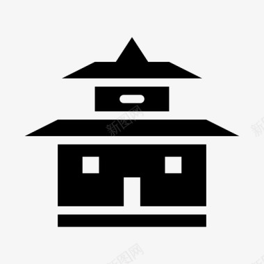 寺庙建筑房屋图标图标