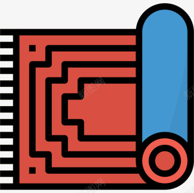 107DPI地毯家具107线性颜色图标图标