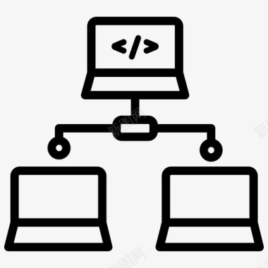 矢量程序背景部署计算机集线器图标图标