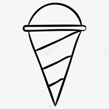 冰淇淋筒冰淇淋戳图标图标