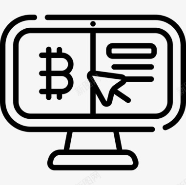 加密货币计算机加密货币59线性图标图标