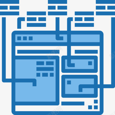 布局网页和开发28蓝色图标图标