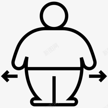 运动肥胖胖子超重图标图标
