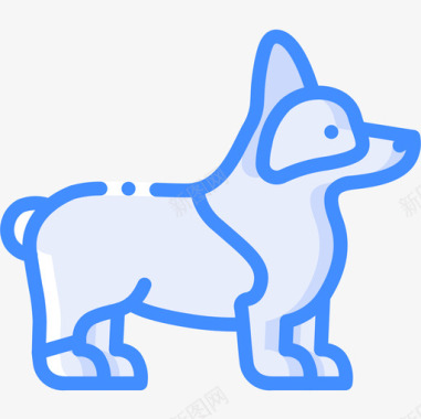狗英国3蓝色图标图标