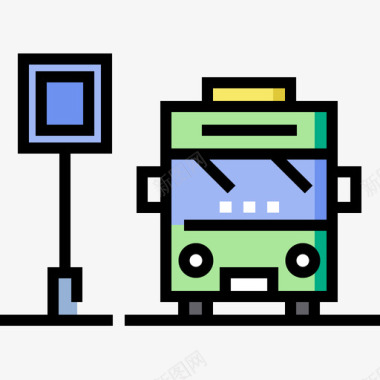 公交车站公共服务7线颜色图标图标