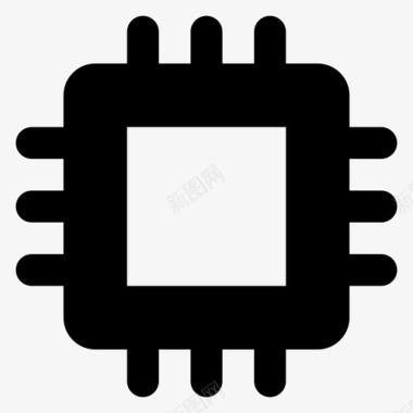 微处理器电子设备微电路图标图标