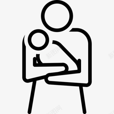 怀抱婴儿的母亲母乳喂养保护图标图标