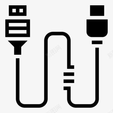 矢量连接器智能手机电缆通信连接器图标图标