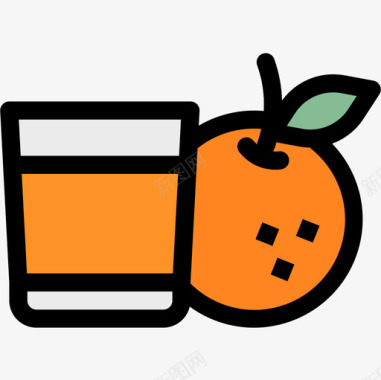 橙汁饮料13原色图标图标