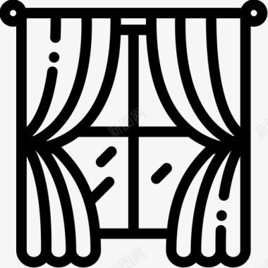 窗帘家装20线状图标图标