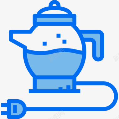 水壶家用电器5蓝色图标图标