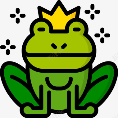 王子和公主青蛙公主5线性颜色图标图标