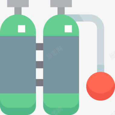 氧气罐行程159扁平图标图标