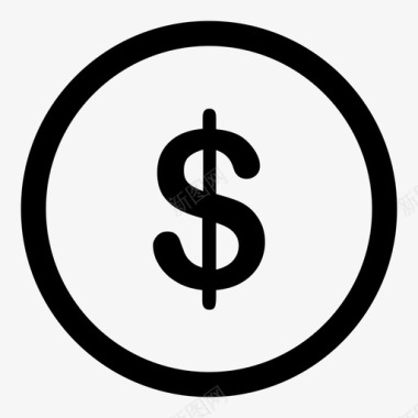 美元小图标硬币美元钱图标图标