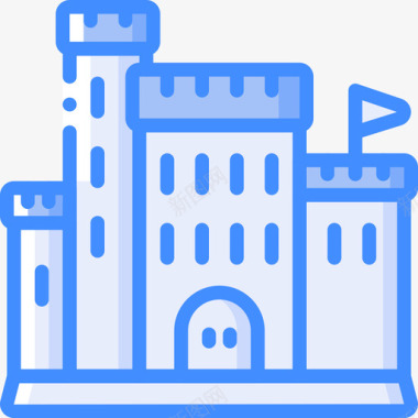 英国城堡3号蓝色图标图标