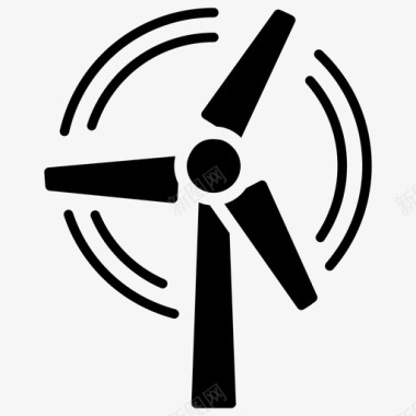 风电风车风能风电场图标图标