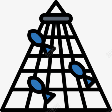 晒渔网渔网钓鱼19线颜色图标图标