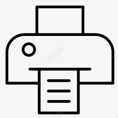 打印机印刷设备常规轮廓图标图标