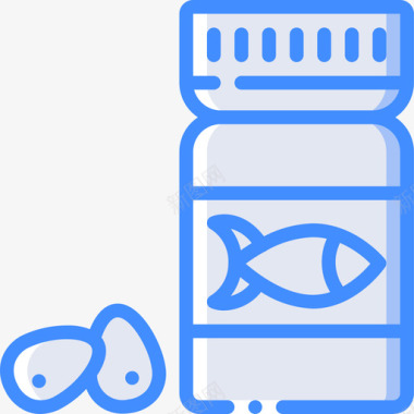 鳕鱼饮食和营养5蓝色图标图标