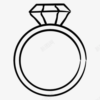 戒指钻戒婚礼手绘图标图标