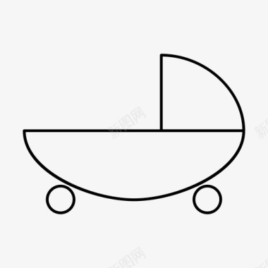 婴儿车儿童家庭概况图标图标