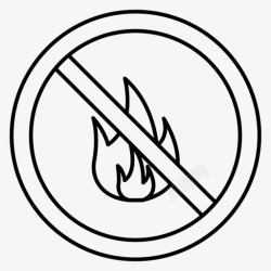 线路着火不允许燃烧着火图标高清图片