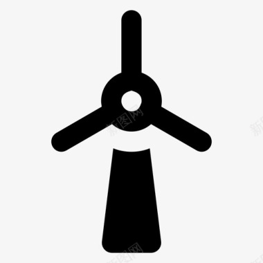 风车发电涡轮机图标图标